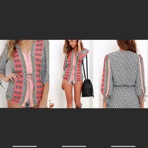 Lulus Gypsy Coral Romper BOHO